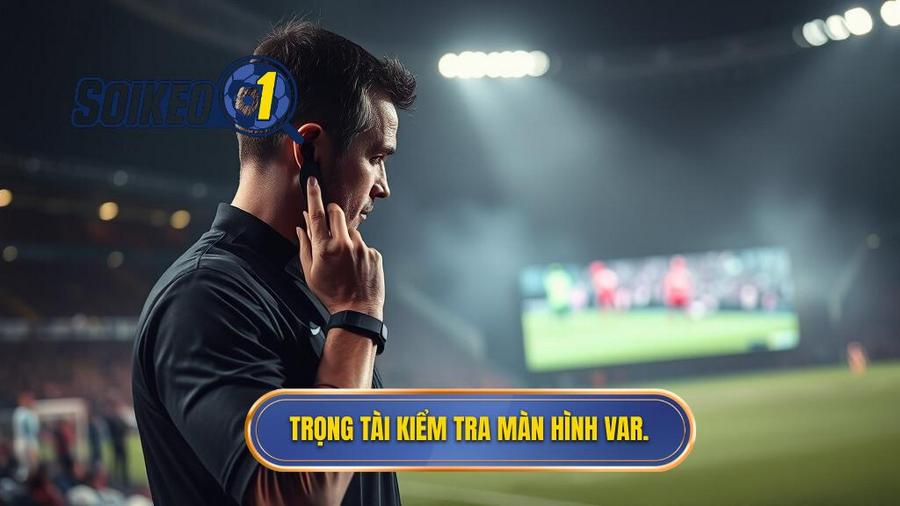 2. Trọng tài kiểm tra màn hình VAR.
